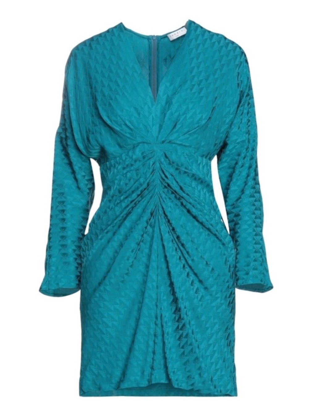 Sandro Paris Sigrid Twist Knot Jacquard Mini Dress | NWT | Size 38 / M | Teal